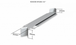 Vonkajšie hliníkové ťahané parapety nos 40 mm - Hliníková R - spojka 135° (k vonkajším ťahaným parapetom) NOS 40 mm