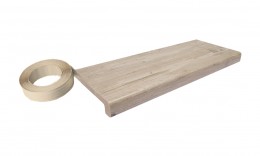 Vnútorné drevotrieskové parapety SLIM bez nosa - Zažehlení bočných hrán (papierovou páskou) v odtieni parapete